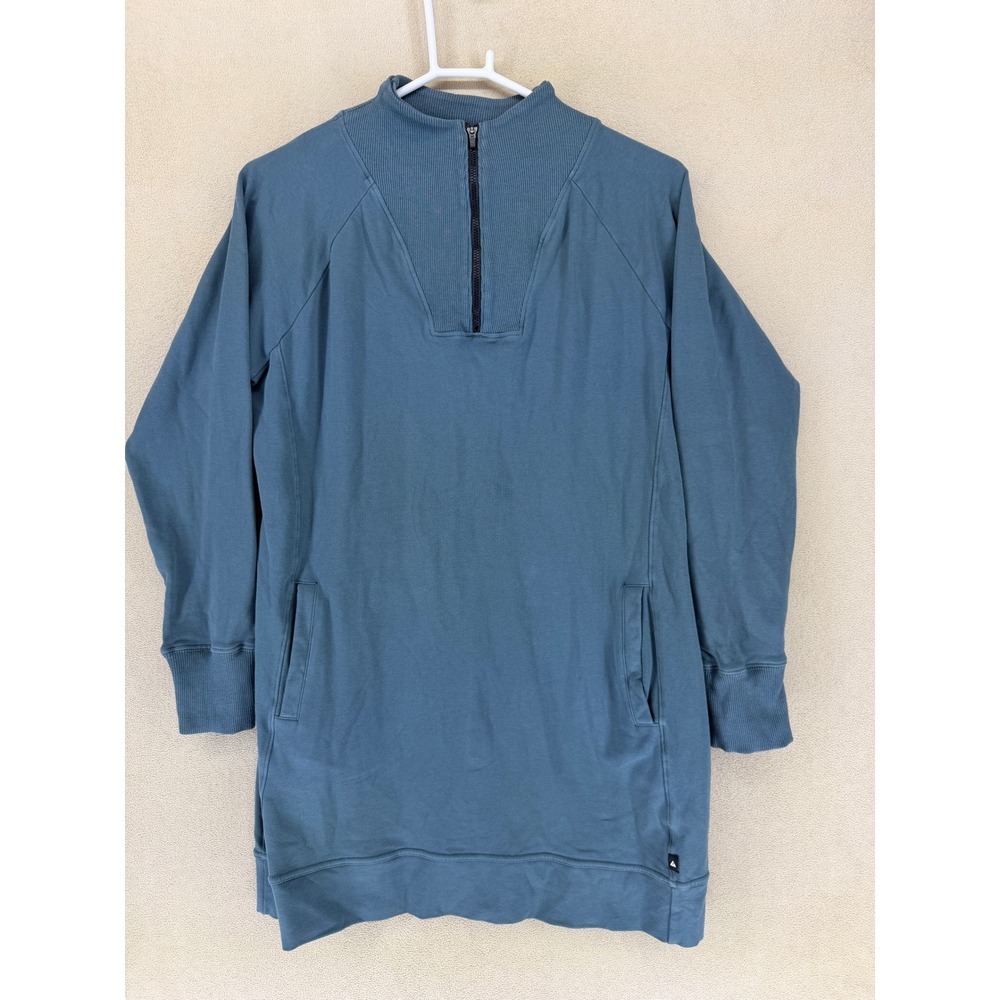 American Giant Women's Blue Quarter Zip Sweatshirt Dress Size L Long Sleeve